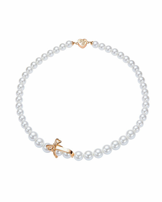 Nana Jacqueline Julisa Necklace: White Pearl Necklace for Bridal Shower White