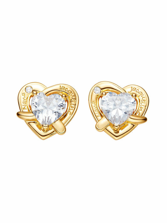 Nana Jacqueline Ambre Heart Earrings: White Earrings for Date Night White