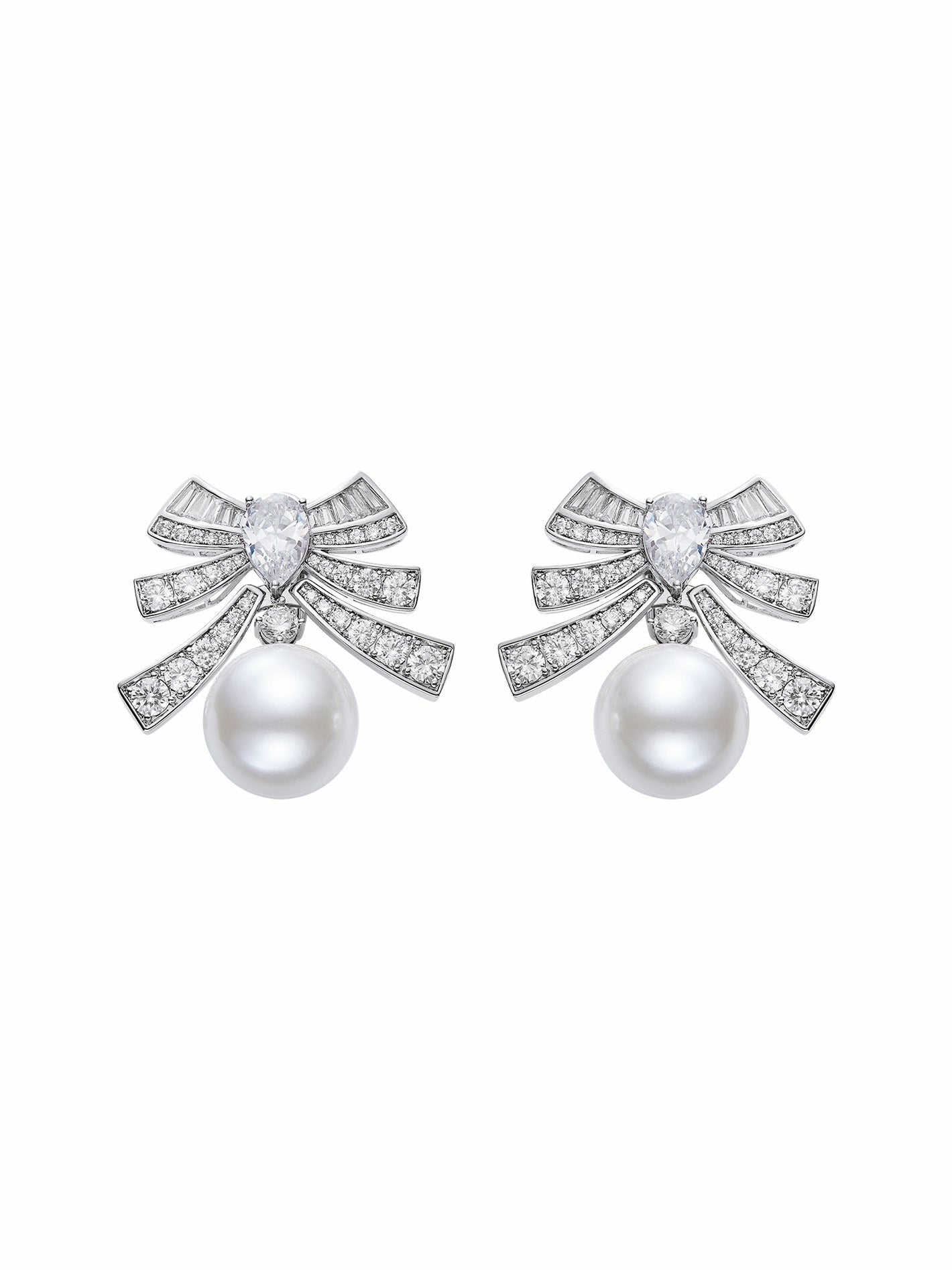 Nana Jacqueline Alysa Earrings: White Pearl Earrings for Bridal Shower White