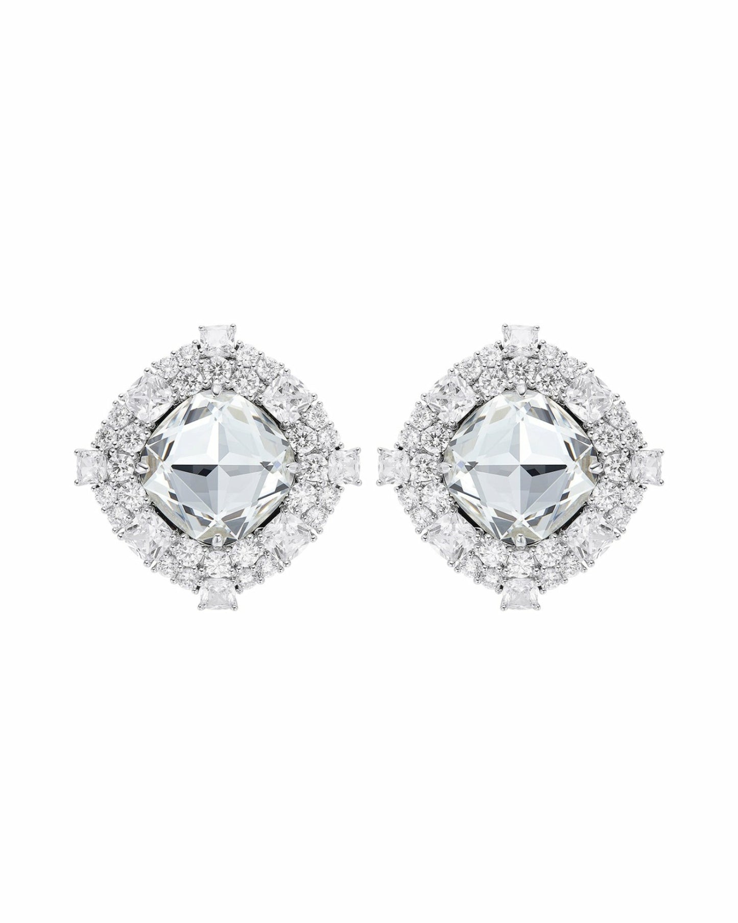 Nana Jacqueline Zephina Earrings: Silver Earrings for Formal Events Silver