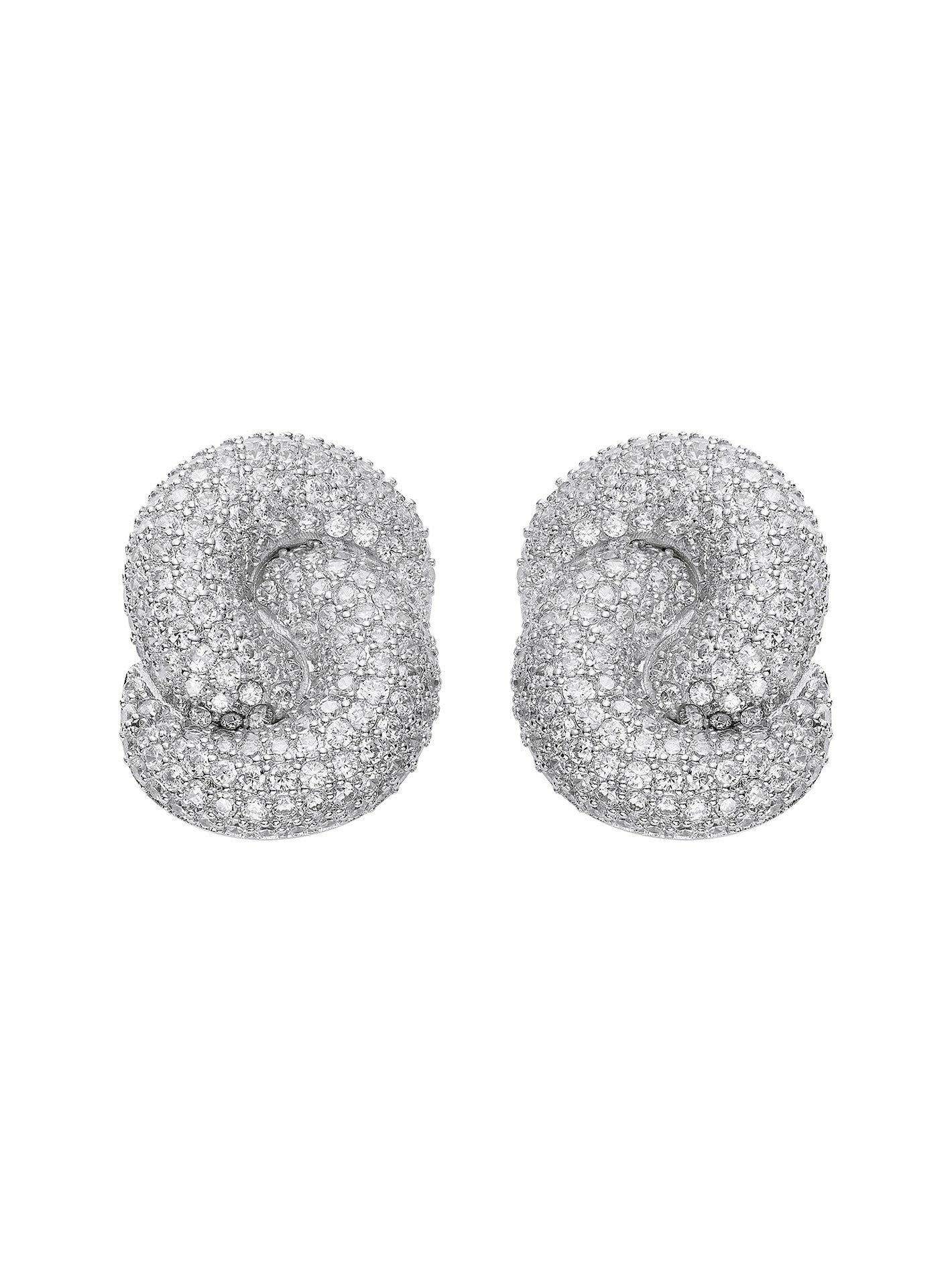 Nana Jacqueline Mia Earrings: White Earrings for Cocktail Party White