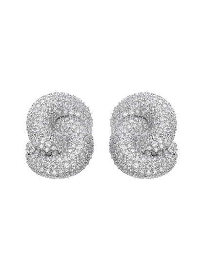 Nana Jacqueline Mia Earrings: White Earrings for Cocktail Party White