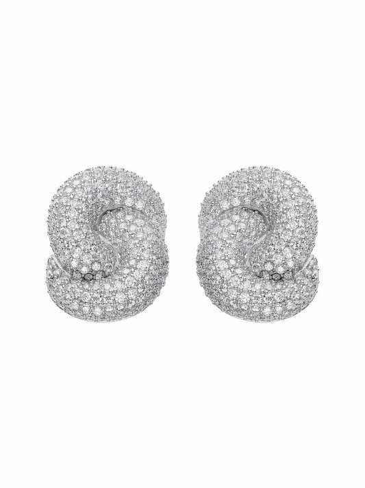 Nana Jacqueline Mia Earrings: White Earrings for Cocktail Party White