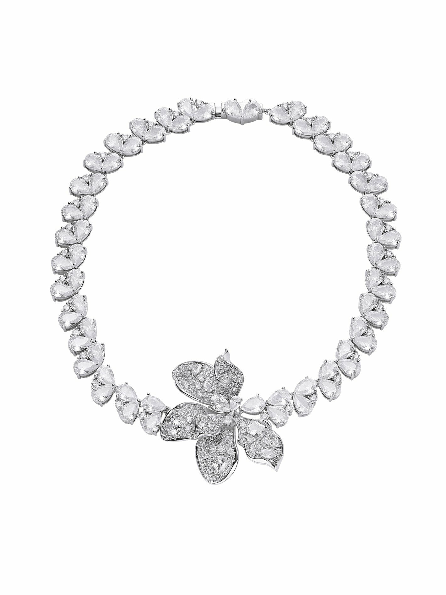 Nana Jacqueline The Midnight Garden: Silver Jewelry Set for Bridal Events White