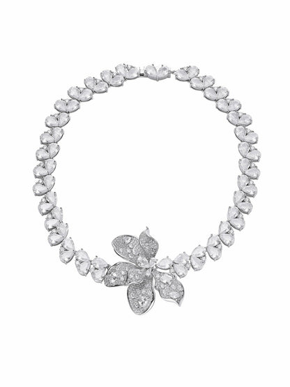 Nana Jacqueline The Midnight Garden: Silver Jewelry Set for Bridal Events White
