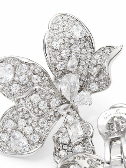 Nana Jacqueline The Midnight Garden: Silver Jewelry Set for Bridal Events White