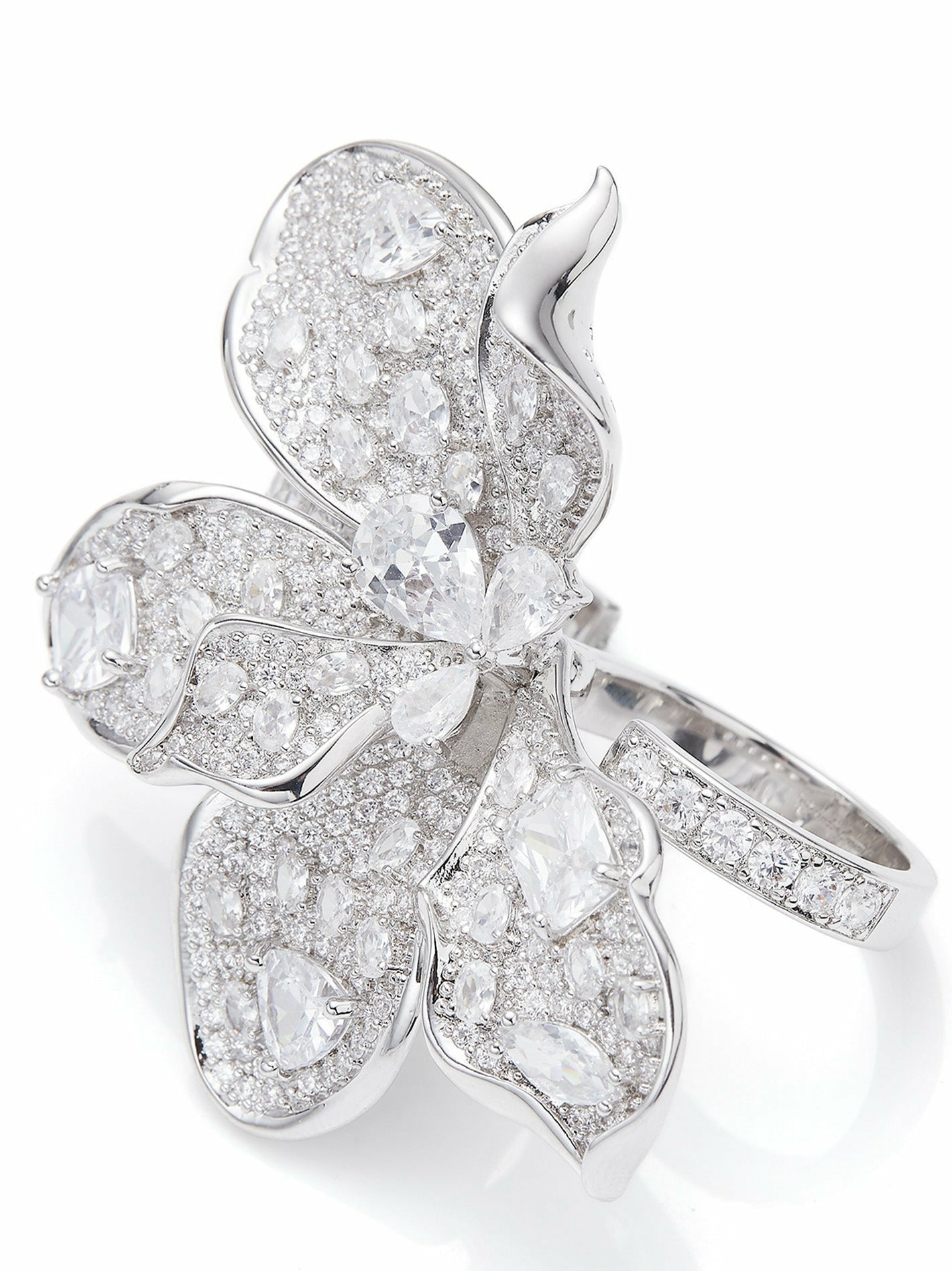 Nana Jacqueline The Midnight Garden: Silver Jewelry Set for Bridal Events White