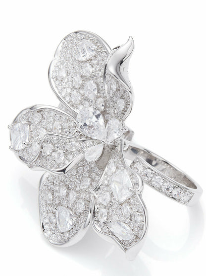 Nana Jacqueline The Midnight Garden: Silver Jewelry Set for Bridal Events White