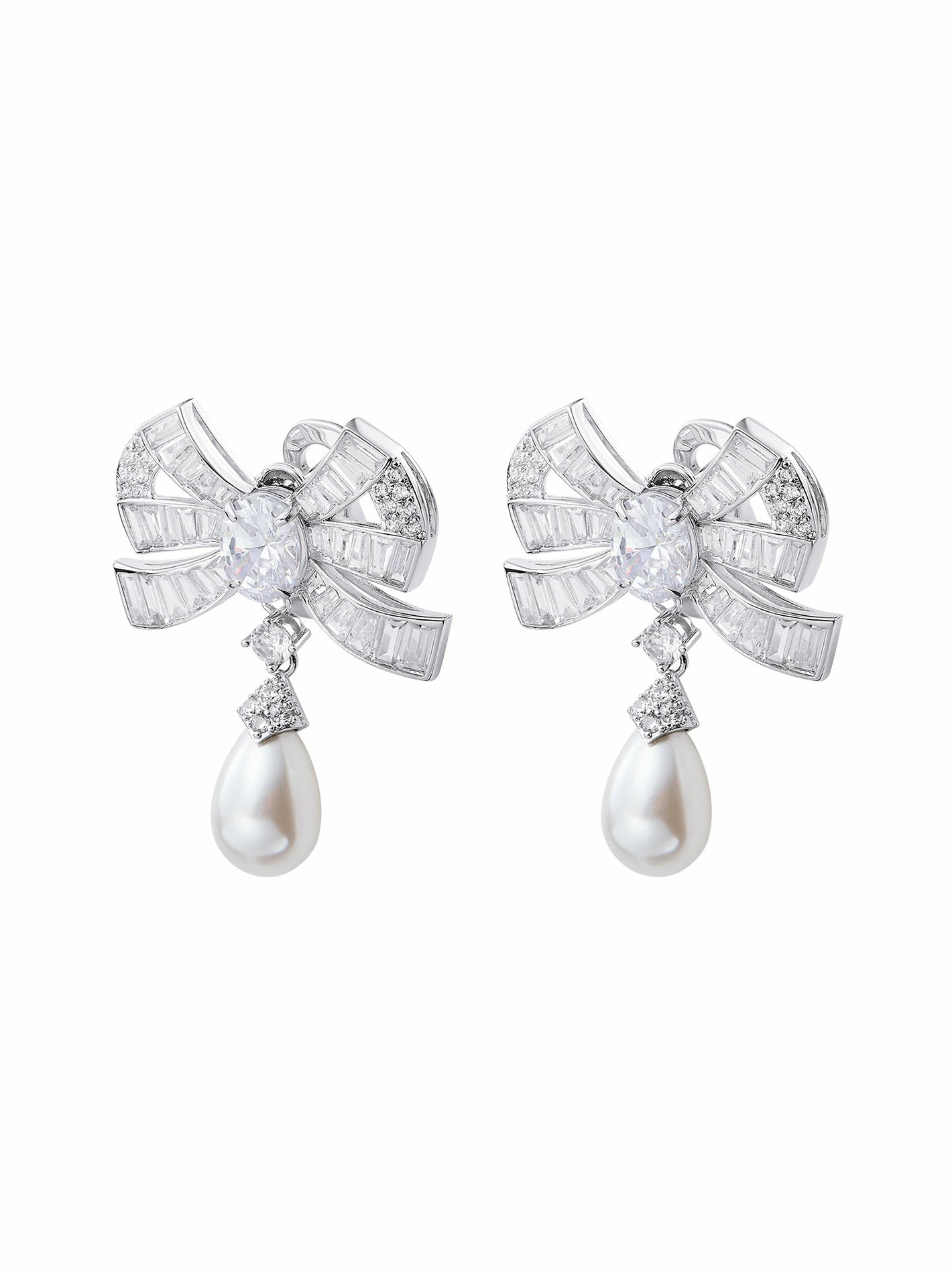 Nana Jacqueline The Pearl & Diamonds Set: White Jewelry Set for Bridal Shower White