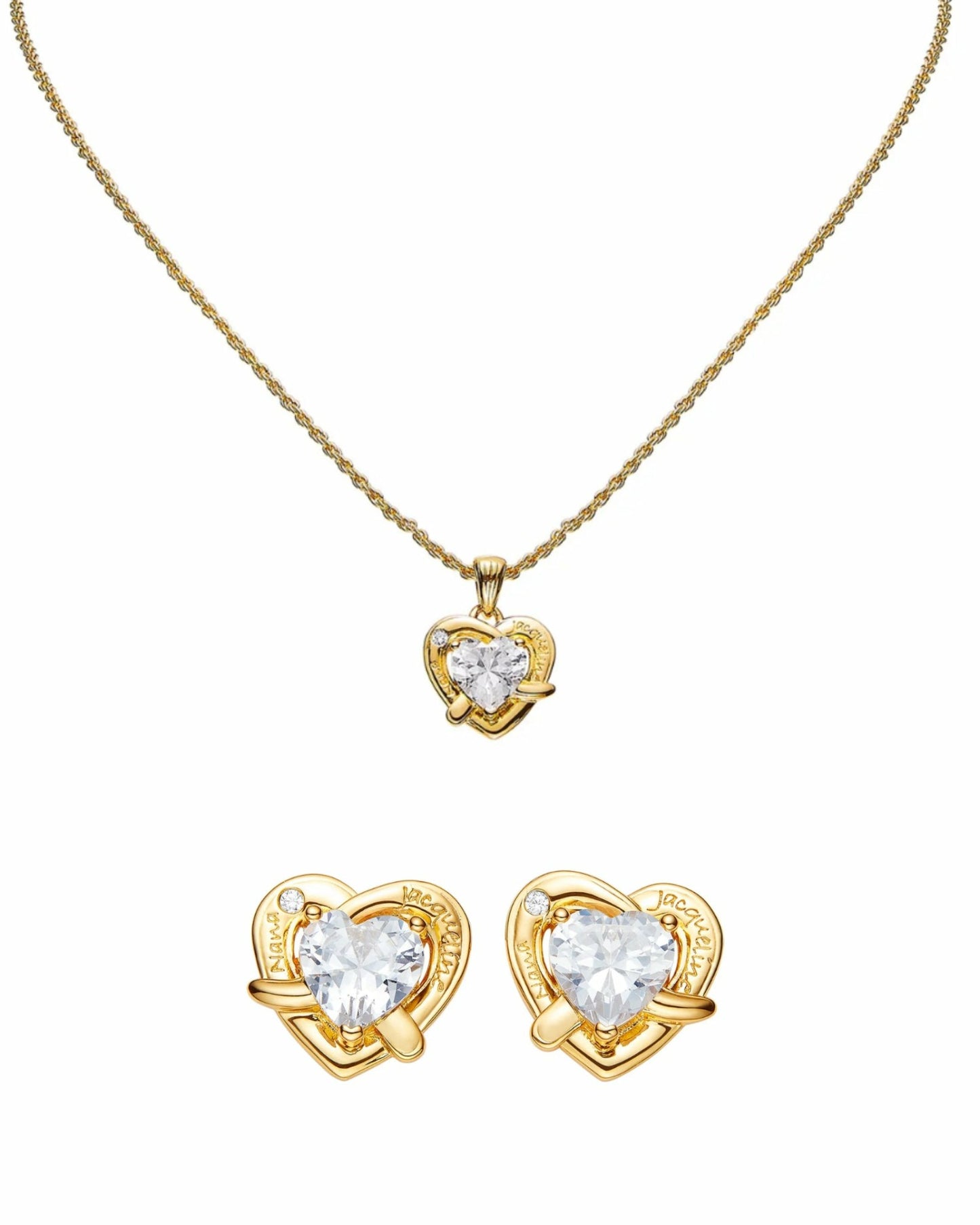 Nana Jacqueline Luminous Grace: Gold Jewelry Set for Mother's Day Gift White