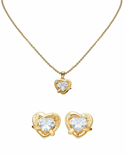 Nana Jacqueline Luminous Grace: Gold Jewelry Set for Mother's Day Gift White
