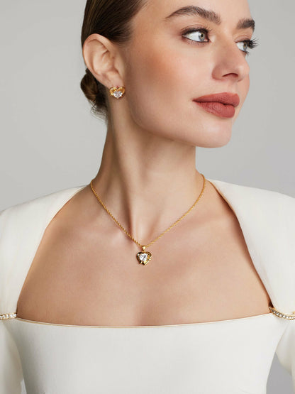 Nana Jacqueline Luminous Grace: Gold Jewelry Set for Mother's Day Gift White