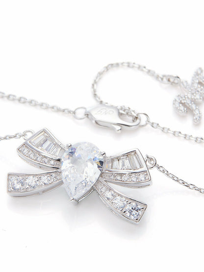 Nana Jacqueline Timeless Ribbon: Silver Jewelry Set for Mother's Day Gift White