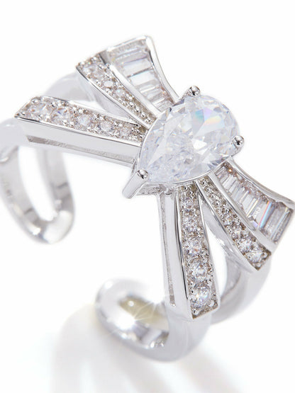 Nana Jacqueline Timeless Ribbon: Silver Jewelry Set for Mother's Day Gift White