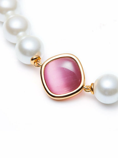 Nana Jacqueline Pearl Embrace: White Pink Jewelry Bundle for Mother's Day Gift Pink