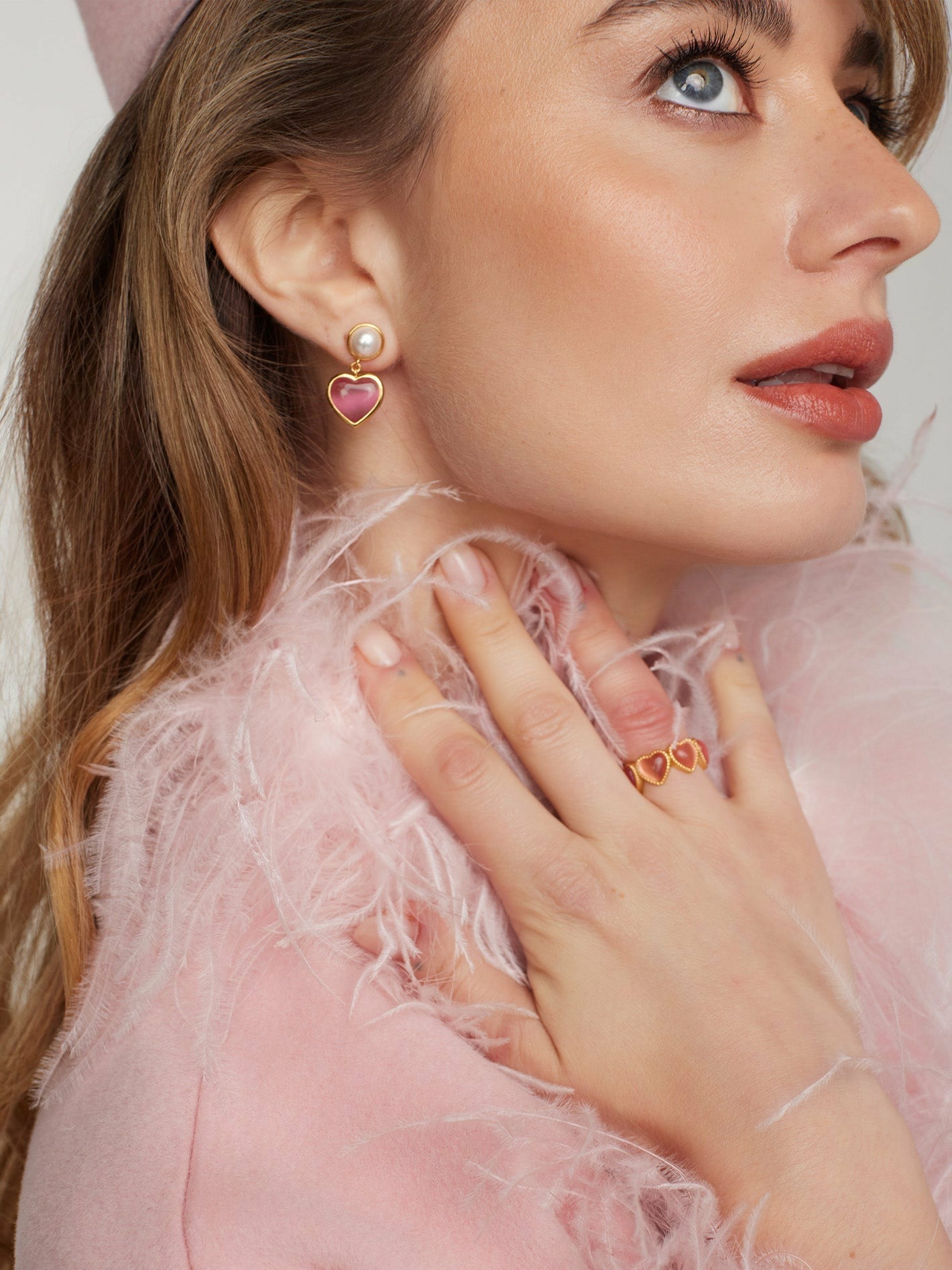 Nana Jacqueline Pink Heart: Pink Jewelry Set for Valentine's Day Gifting Pink
