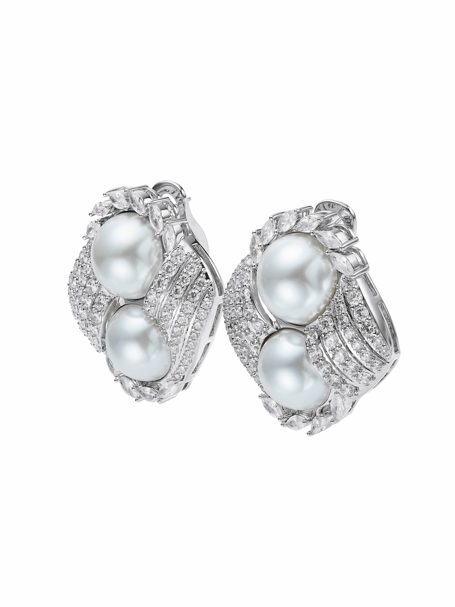 Nana Jacqueline Amoura Double Pearl White Earrings White