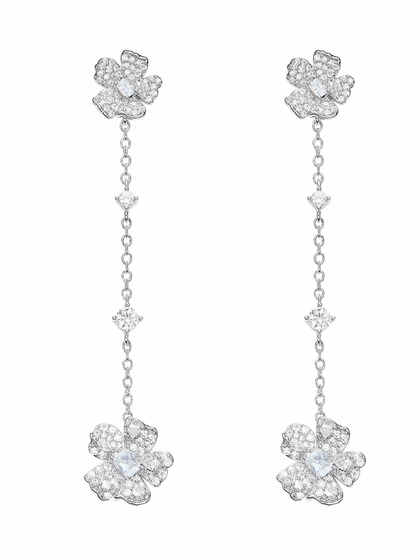 Nana Jacqueline Fallon Floral Tassel White Earrings White