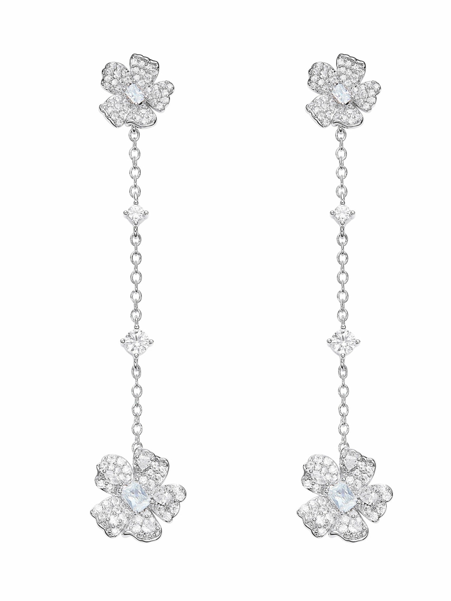 Nana Jacqueline Fallon Floral Tassel White Earrings White