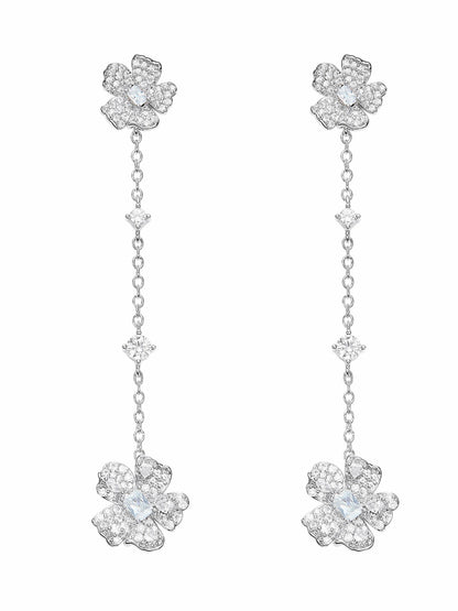 Nana Jacqueline Fallon Floral Tassel White Earrings White