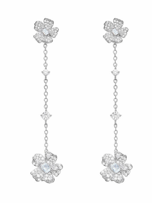 Nana Jacqueline Fallon Floral Tassel White Earrings White