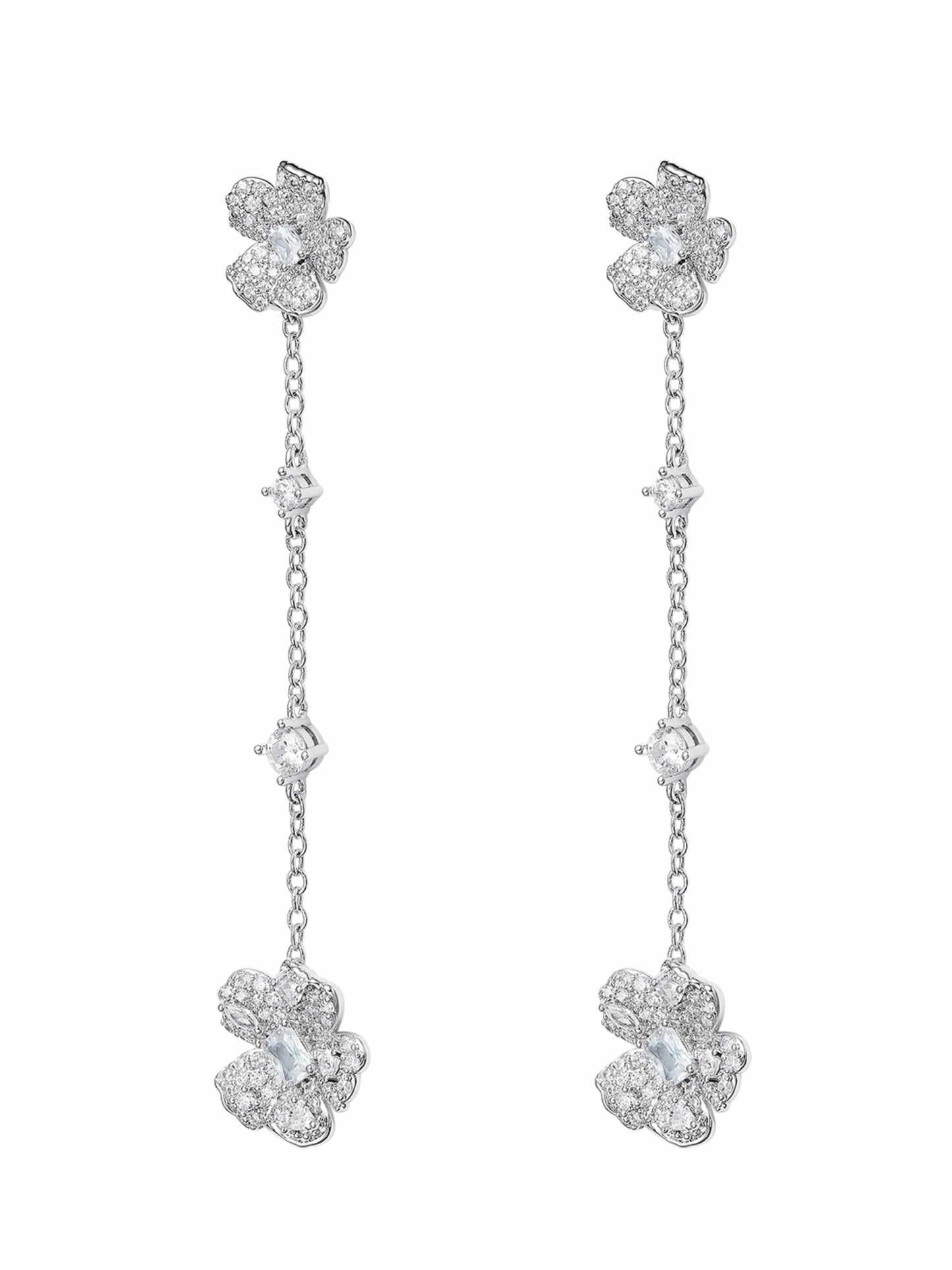 Nana Jacqueline Fallon Floral Tassel White Earrings White