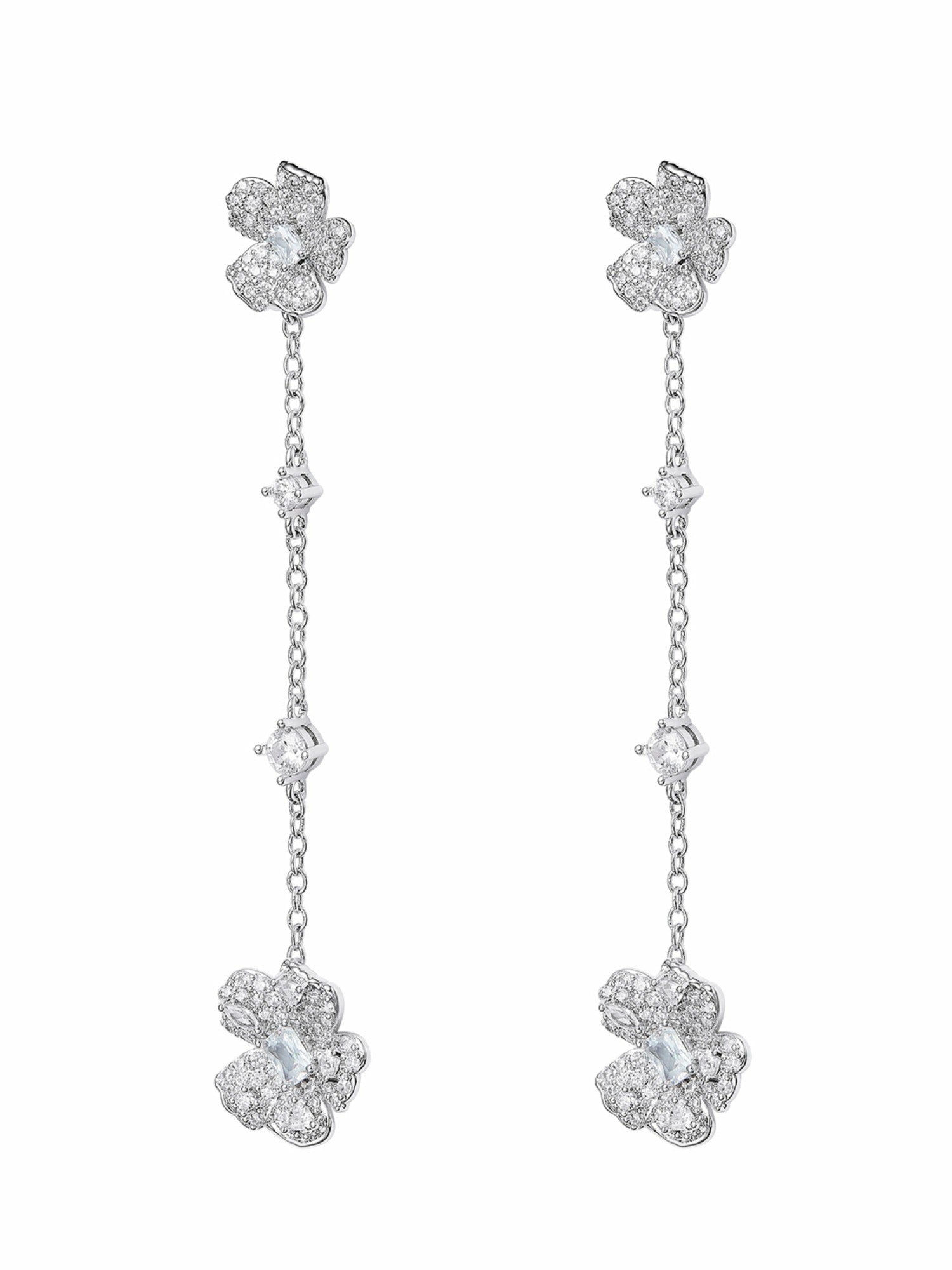 Nana Jacqueline Fallon Floral Tassel White Earrings White