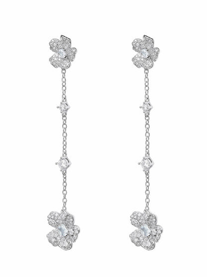 Nana Jacqueline Fallon Floral Tassel White Earrings White