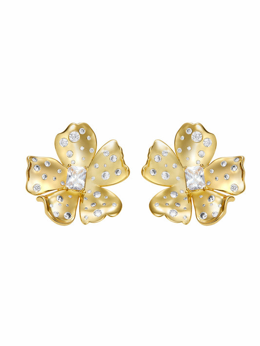 Nana Jacqueline Jolie Floral Gold Earrings Gold