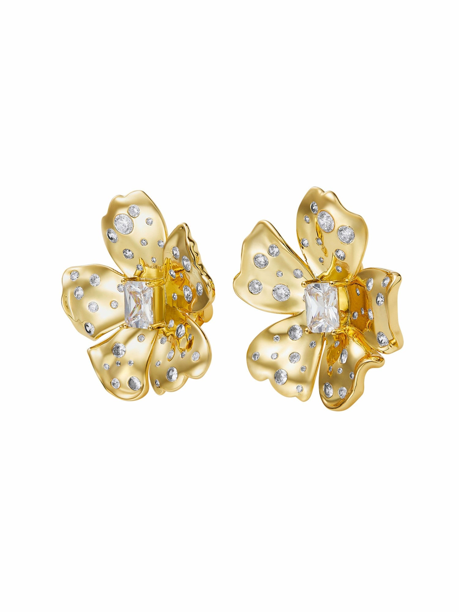 Nana Jacqueline Jolie Floral Gold Earrings Gold