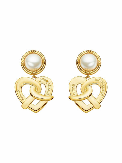 Nana Jacqueline Felicity Pearl Earrings: Gold Earrings for Date Night Yellow