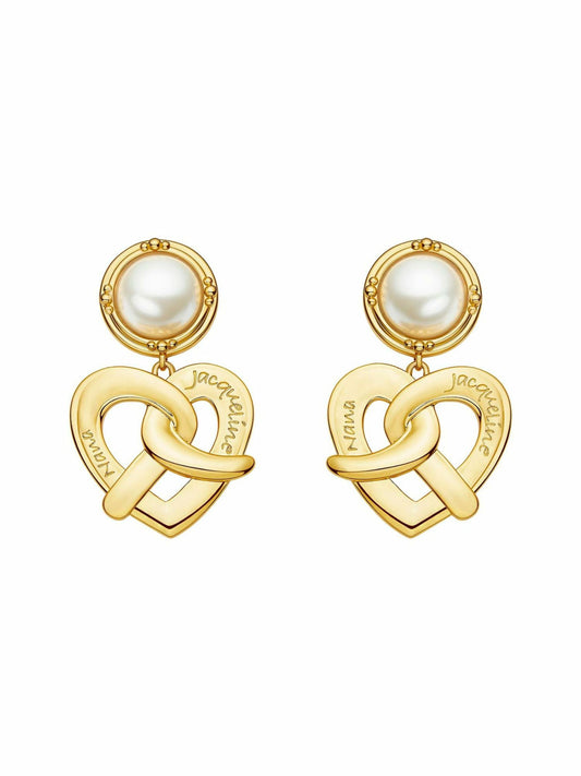 Nana Jacqueline Felicity Pearl Earrings: Gold Earrings for Date Night Yellow