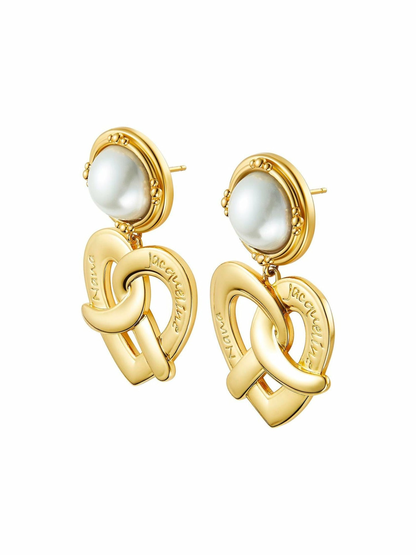 Nana Jacqueline Felicity Pearl Earrings: Gold Earrings for Date Night Yellow