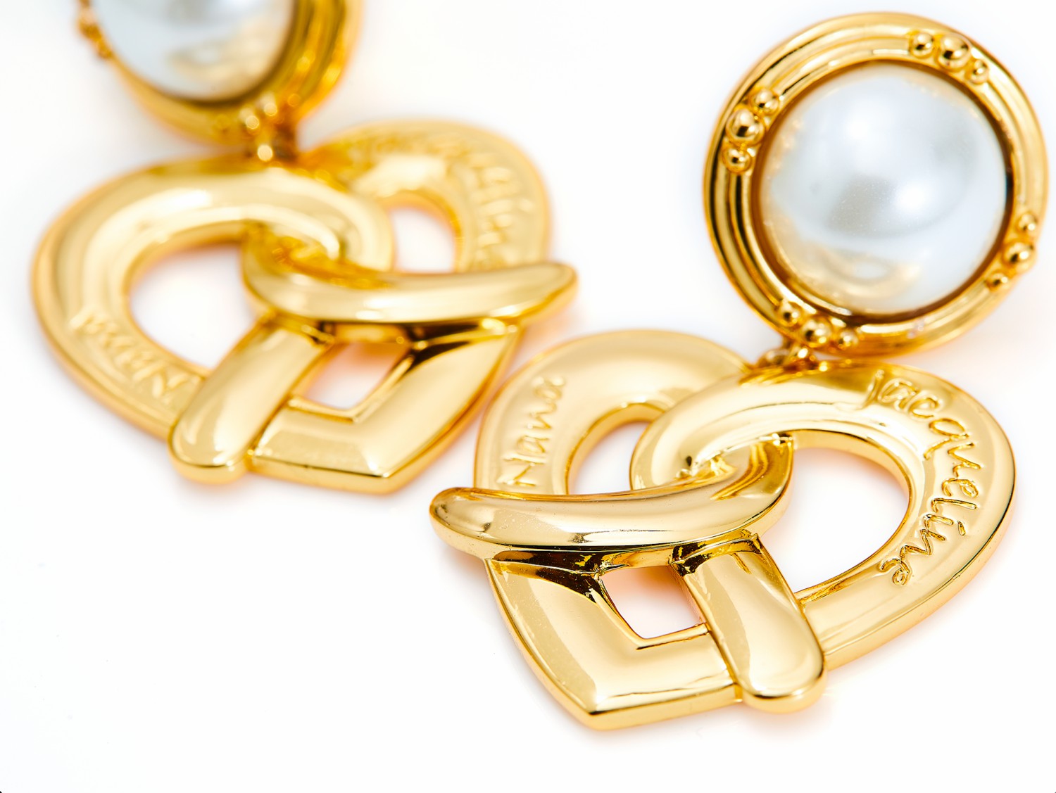 Nana Jacqueline Felicity Pearl Earrings: Gold Earrings for Date Night Yellow