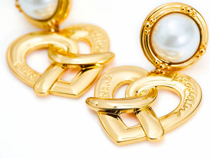 Nana Jacqueline Felicity Pearl Earrings: Gold Earrings for Date Night Yellow