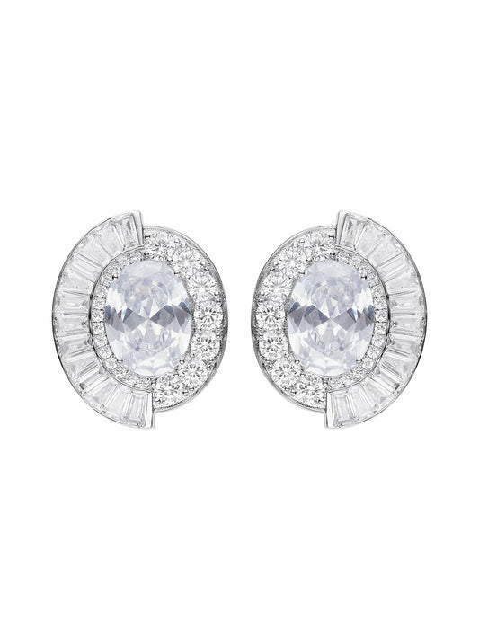 Nana Jacqueline Audrina Earrings: Silver Earrings for Formal Events White