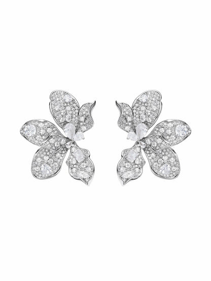 Nana Jacqueline Portia Earrings: Silver Earrings for Wedding White