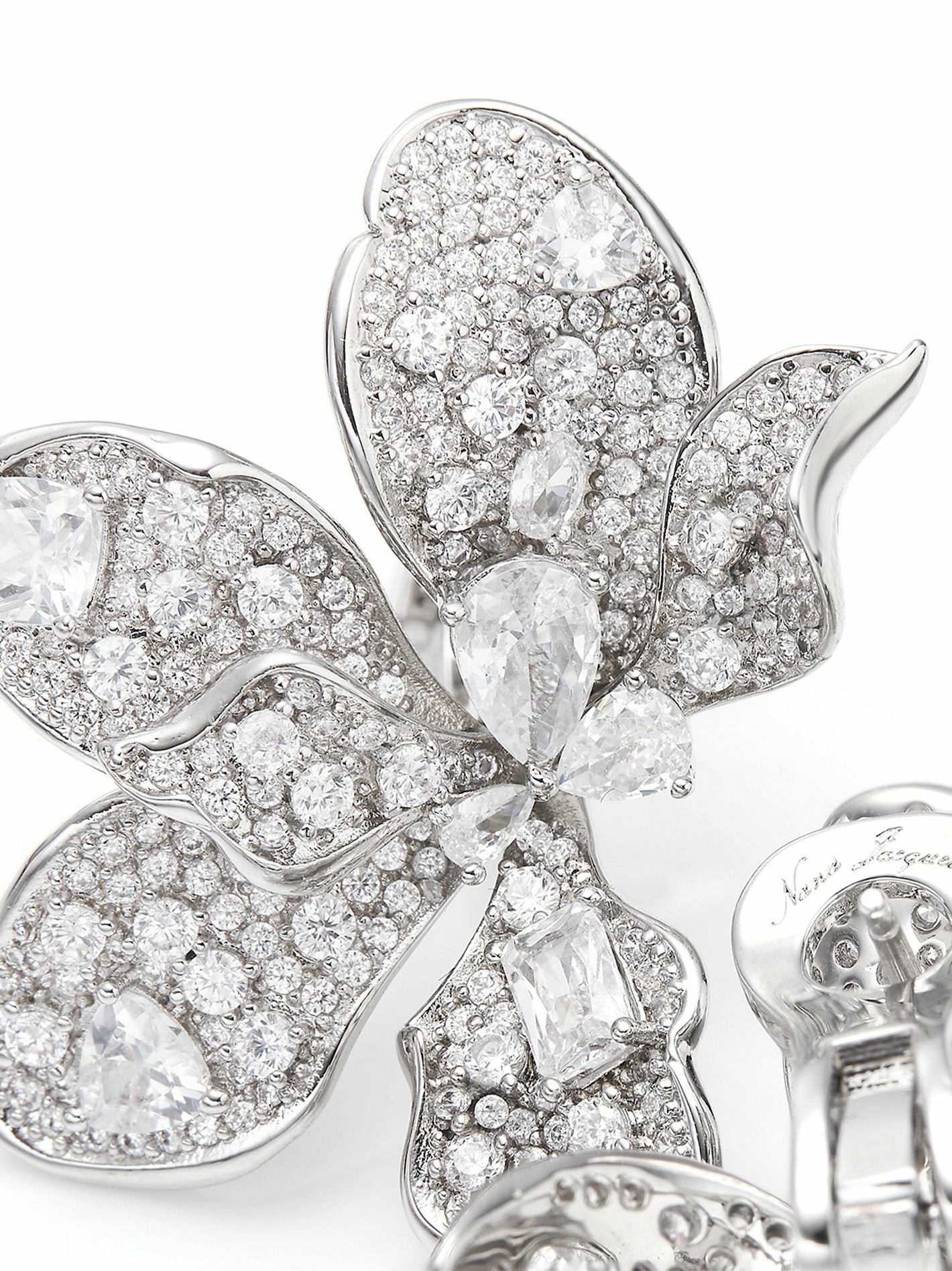Nana Jacqueline Portia Earrings: Silver Earrings for Wedding White