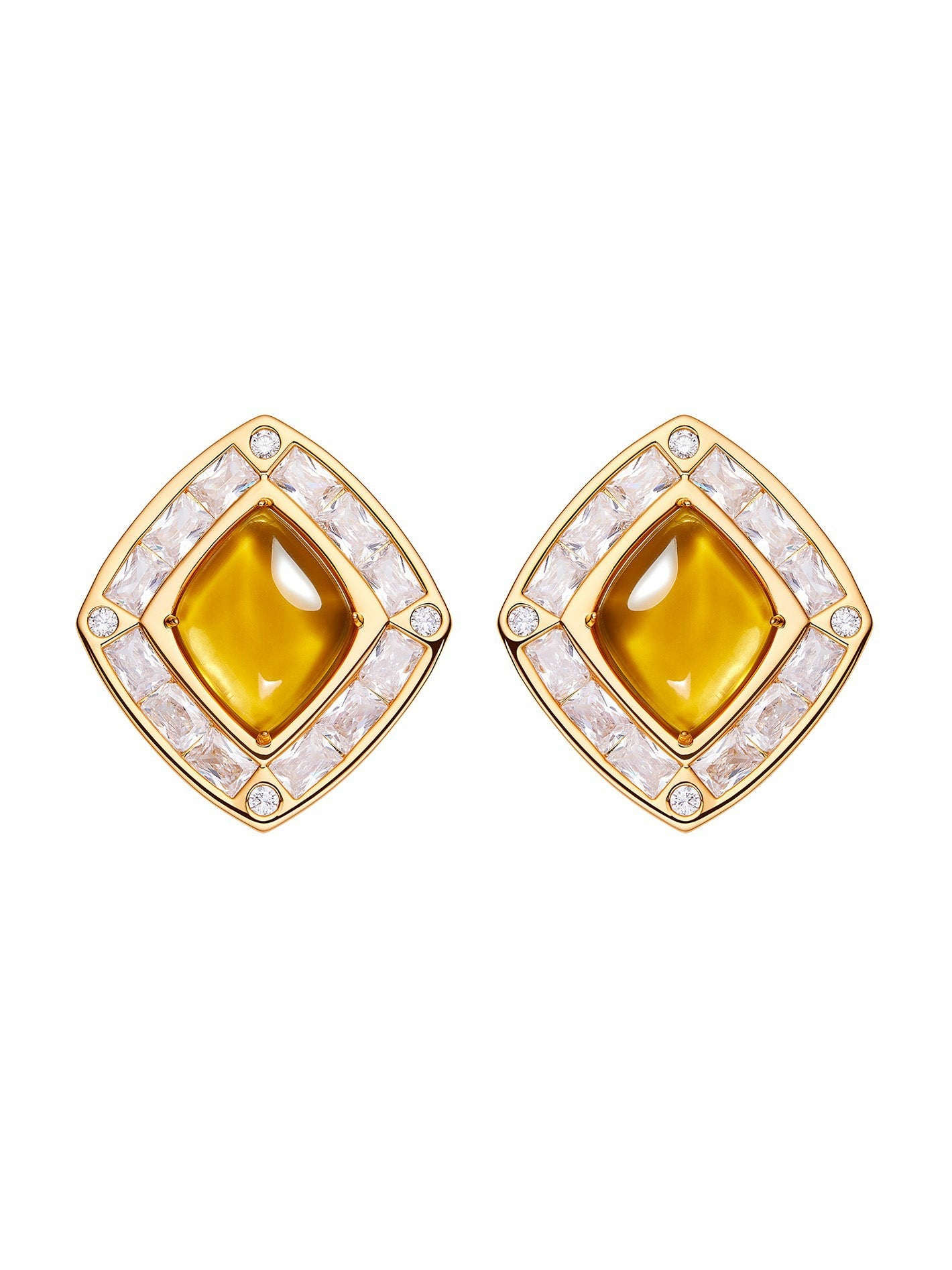 Nana Jacqueline Bianca Earrings: Yellow Earrings for Cocktail Party Yellow