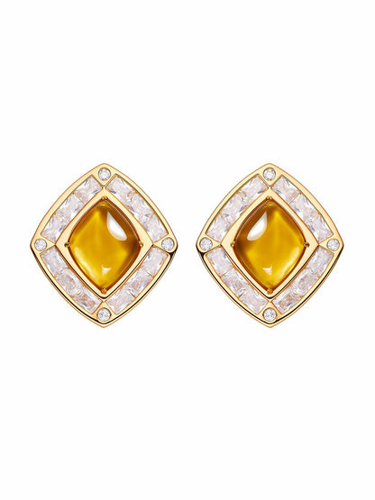 Nana Jacqueline Bianca Earrings: Yellow Earrings for Cocktail Party Yellow