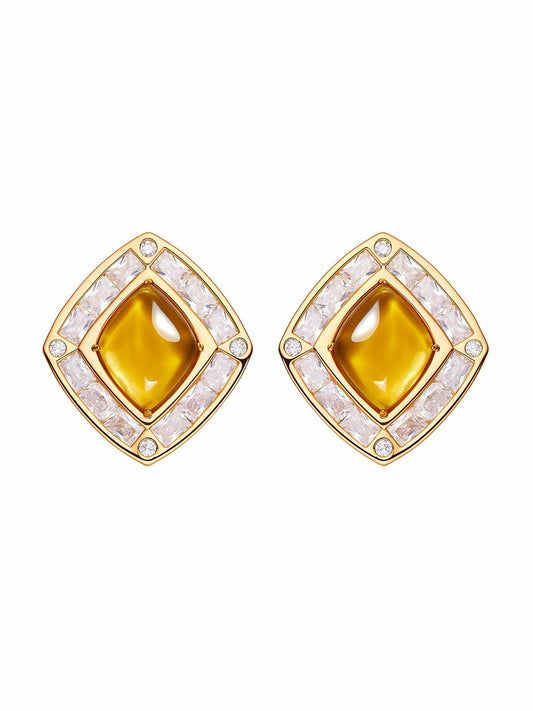 Nana Jacqueline Bianca Earrings: Yellow Earrings for Cocktail Party Yellow