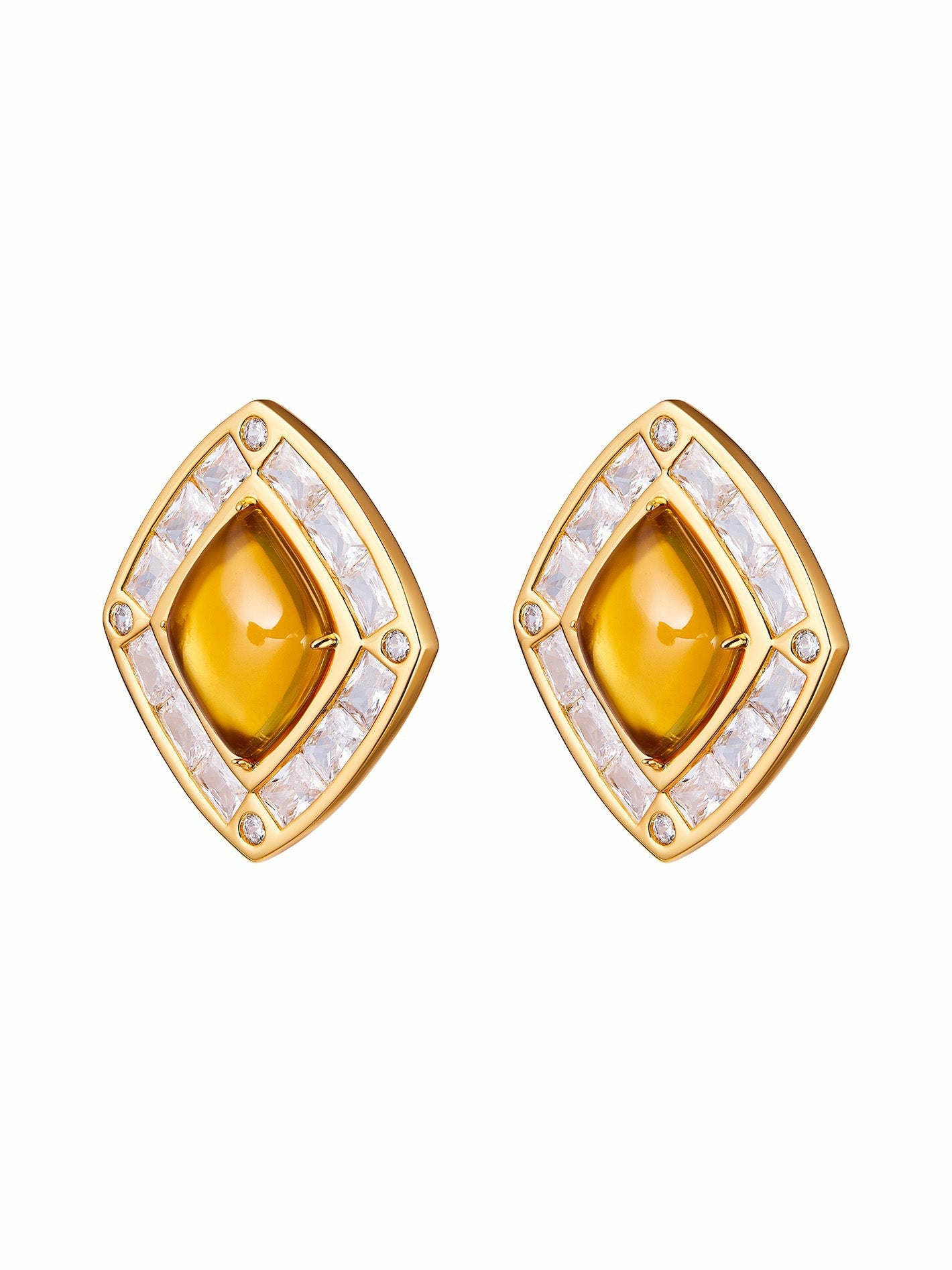 Nana Jacqueline Bianca Earrings: Yellow Earrings for Cocktail Party Yellow