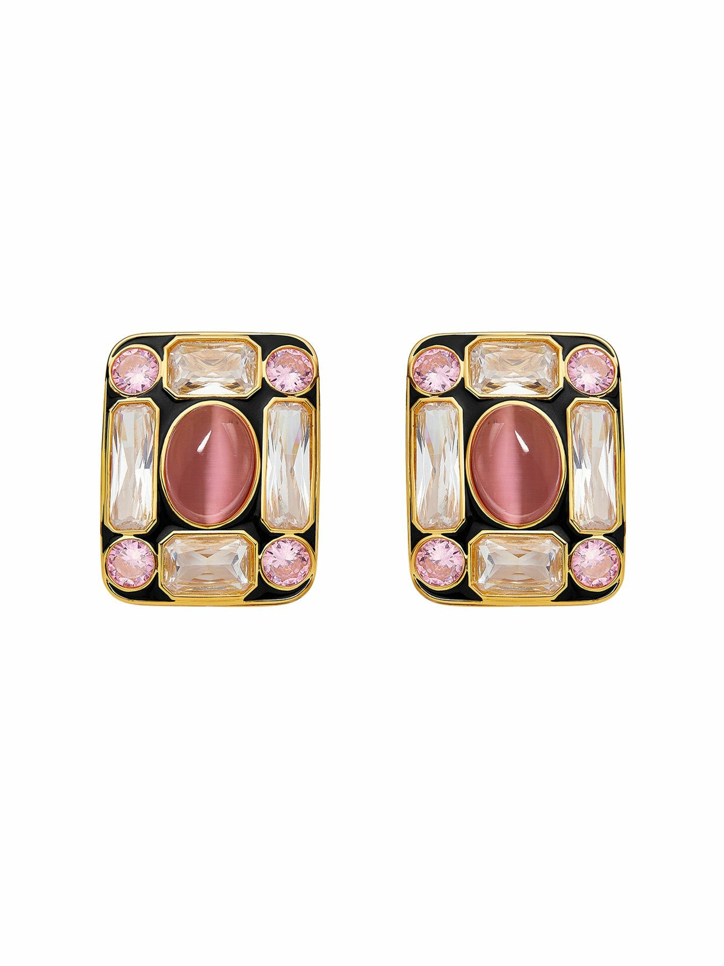 Nana Jacqueline Mirabel Earrings: Pink Earrings for Cocktail Party Geometric