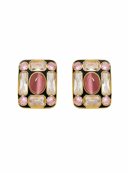 Nana Jacqueline Mirabel Earrings: Pink Earrings for Cocktail Party Geometric