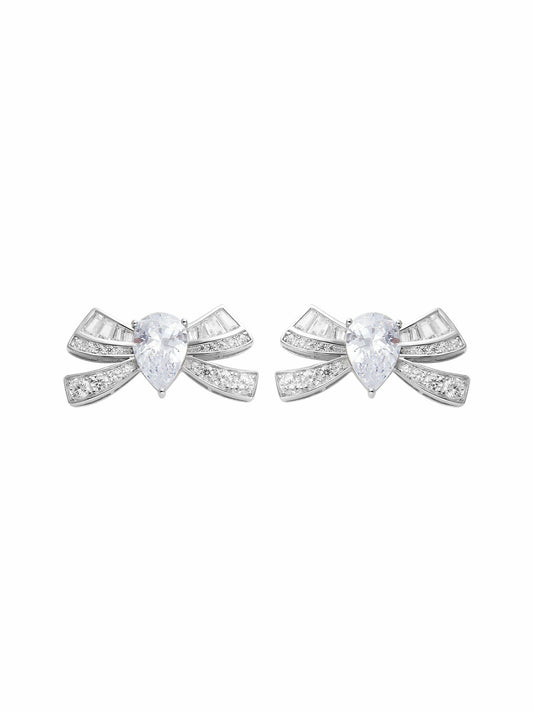 Nana Jacqueline Claira Earrings: White Earrings for Bridal Shower White