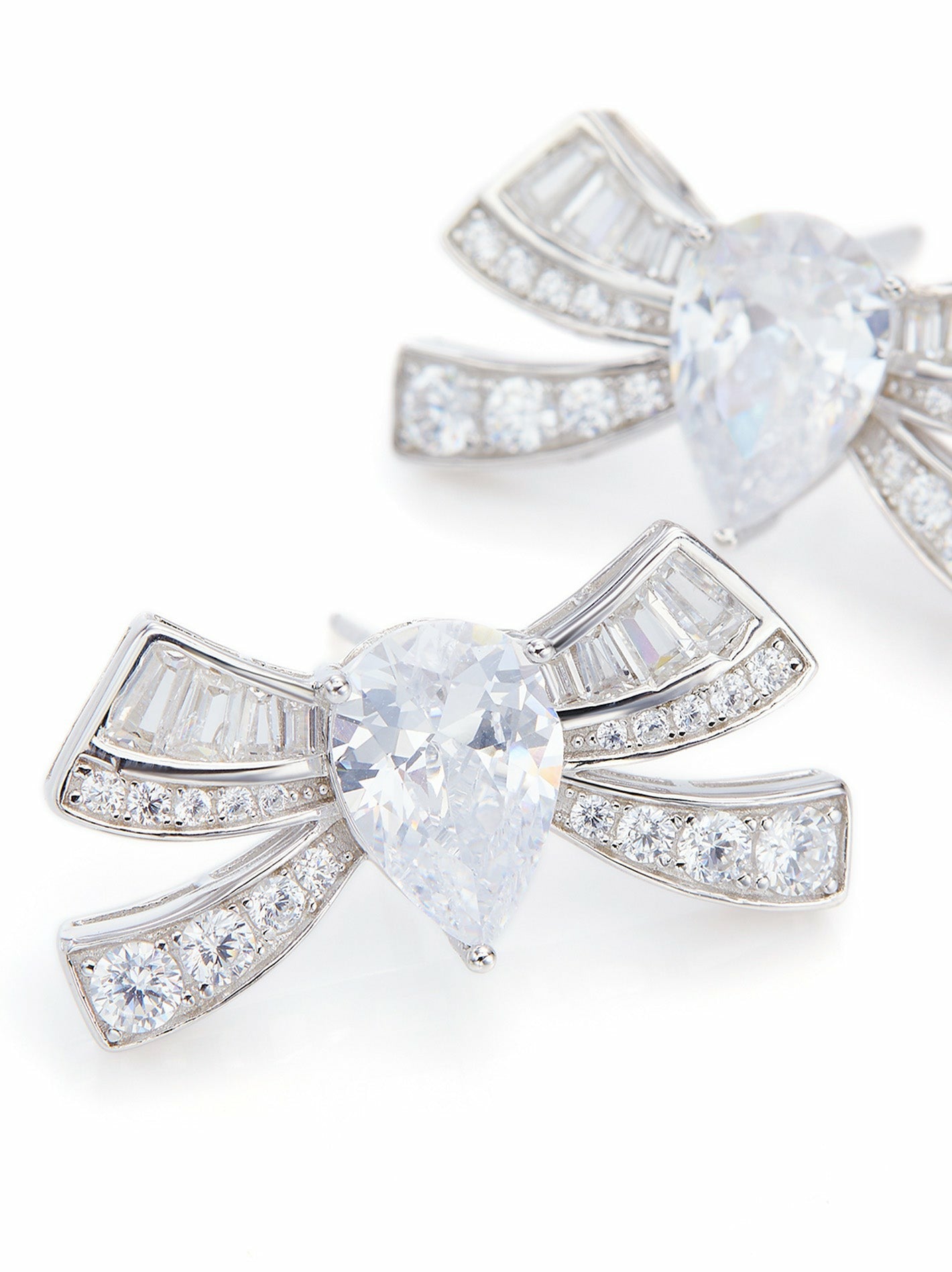 Nana Jacqueline Claira Earrings: White Earrings for Bridal Shower White