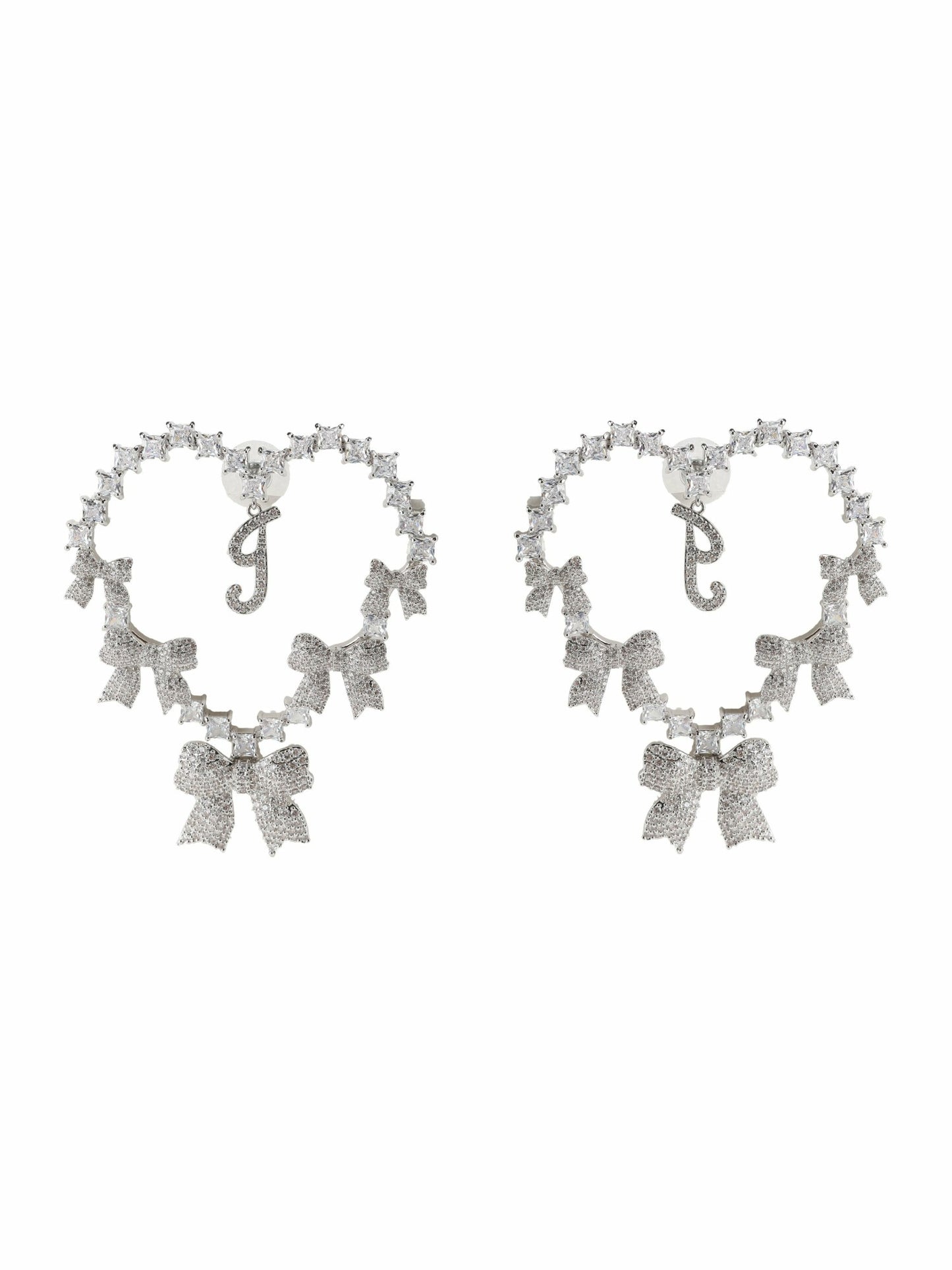 Nana Jacqueline Limited Edition NJ Love Earrings: Silver Earrings for Party Silver