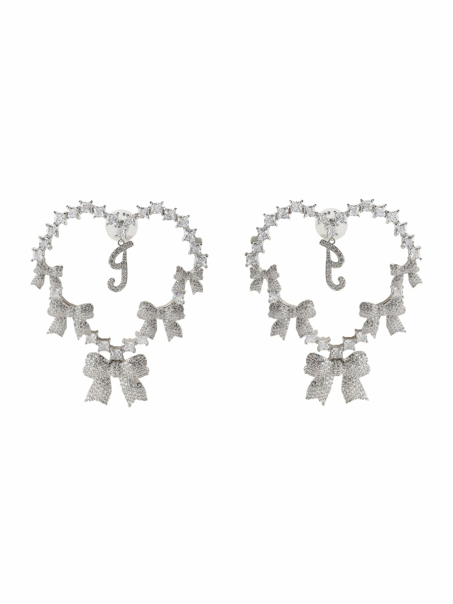 Nana Jacqueline Limited Edition NJ Love Earrings: Silver Earrings for Party Silver