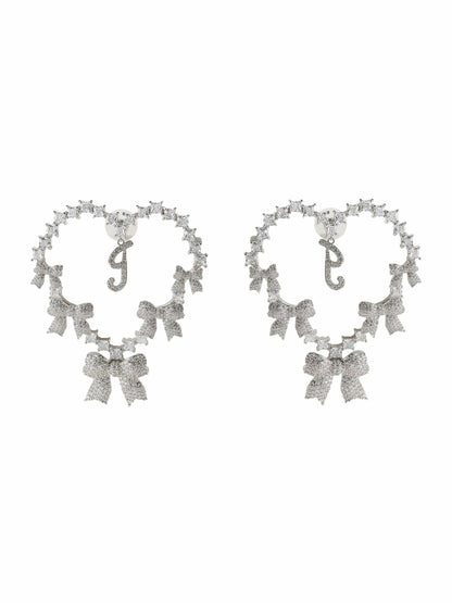 Nana Jacqueline Limited Edition NJ Love Earrings: Silver Earrings for Party Silver