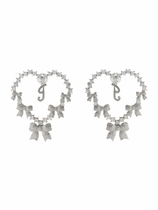 Nana Jacqueline Limited Edition NJ Love Earrings: Silver Earrings for Party Silver